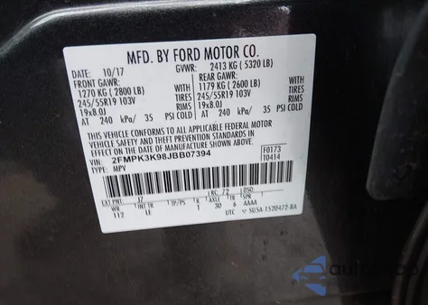 2018 Ford Edge Titanium z USA, uszkodzony, nr VIN 2FMPK3K98JBB07394